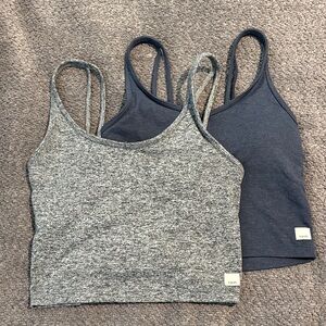 Vuori Women's Heather Gray Heather Navy Camisoles/workout tops/tanks